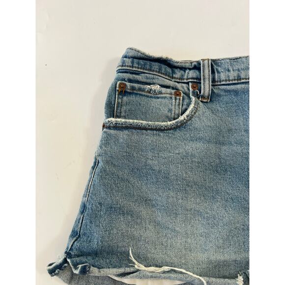 Abercrombie & Fitch High Rise Cutoff Blue Denim Shorts Womens Size 30 - Picture 9 of 13
